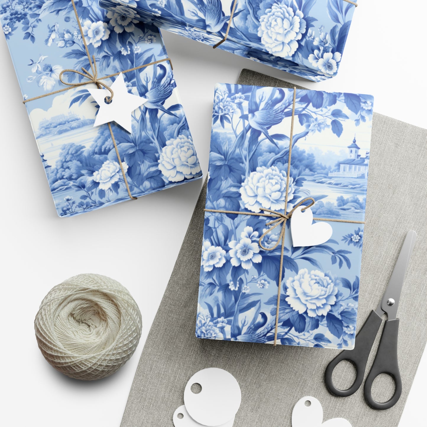 Gift Wrap Papers English Blue Chinoiserie #4