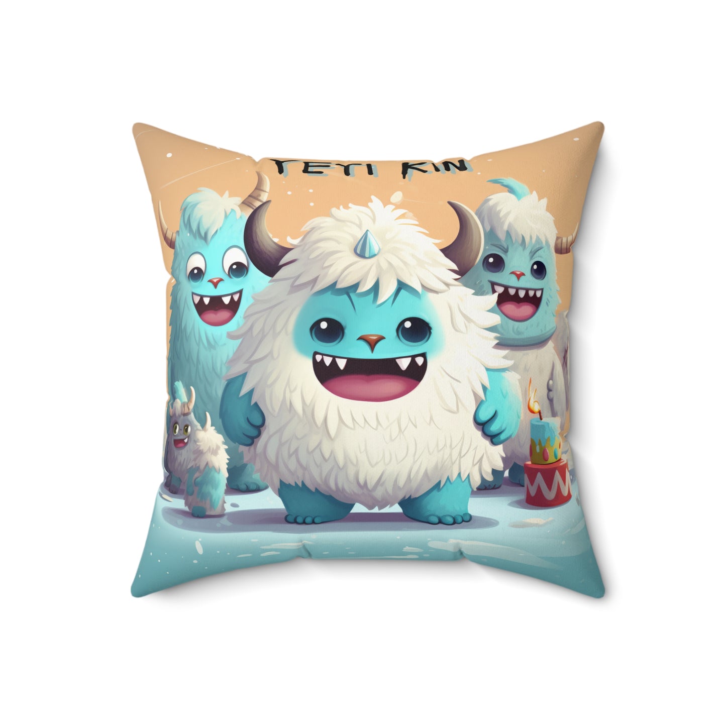 Spun Polyester Square Pillow Fleetus... Yeti Kin