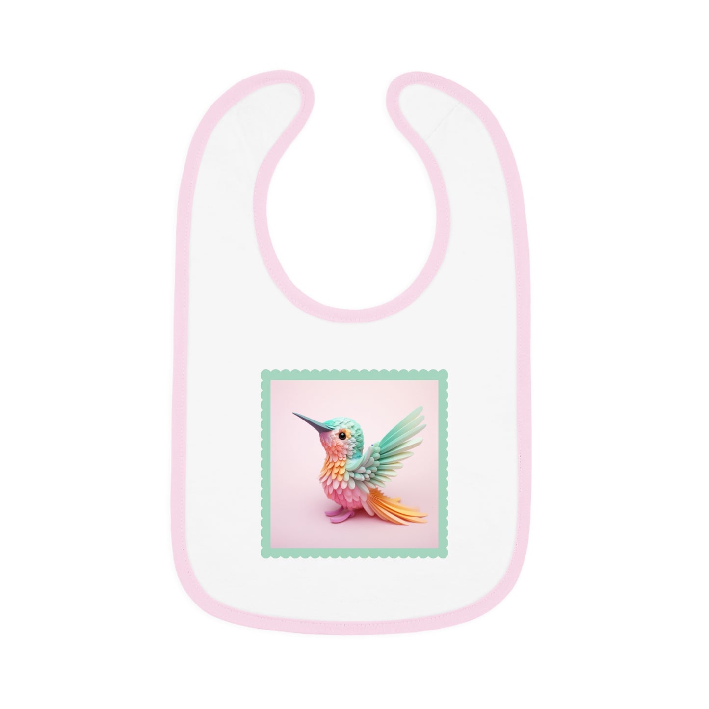 Baby Contrast Trim Jersey Bib Hummingbird 2