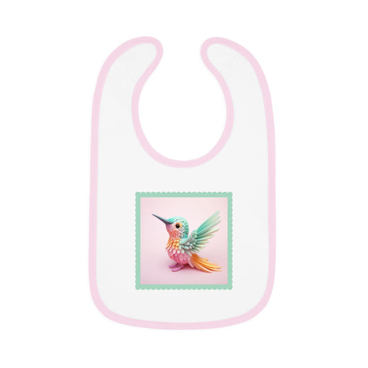 Baby Contrast Trim Jersey Bib Hummingbird 2