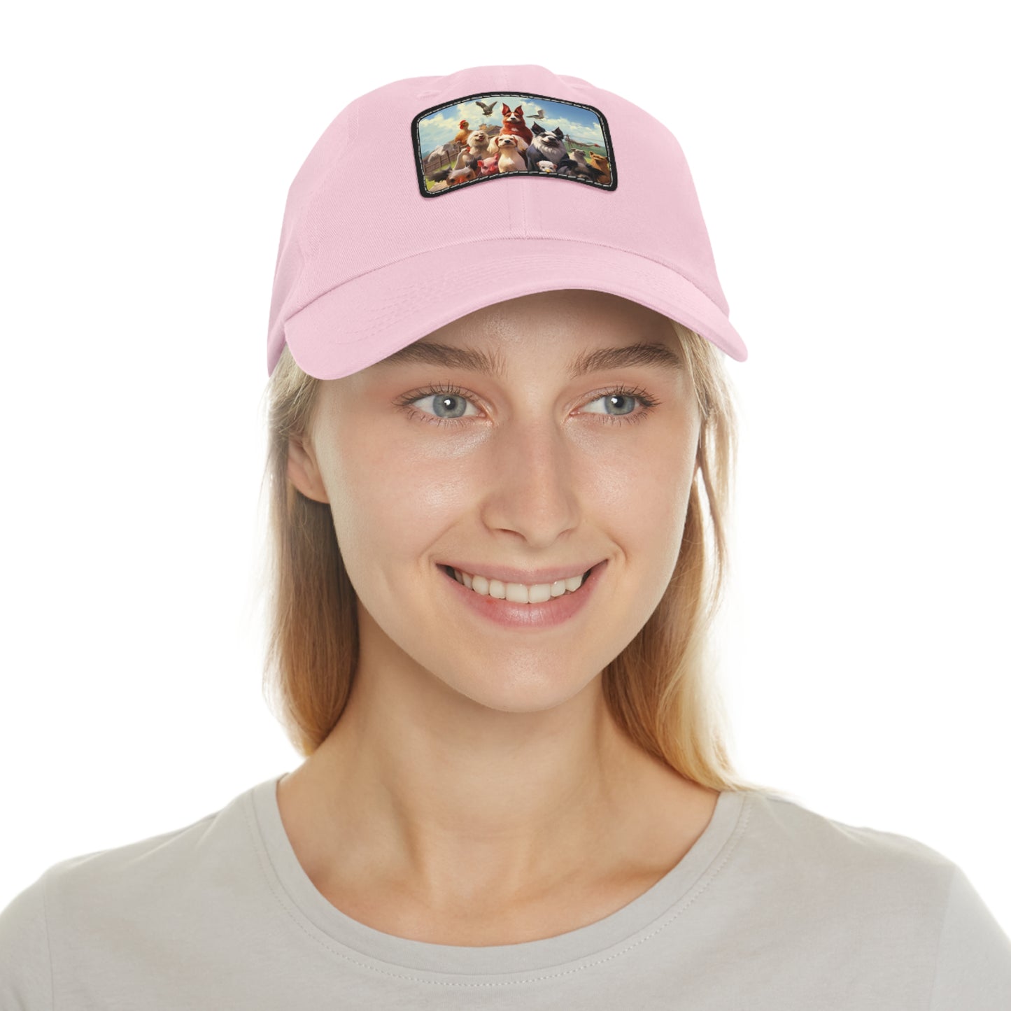 Dad Hat with Leather Patch (Rectangle) Animal Farm Friends