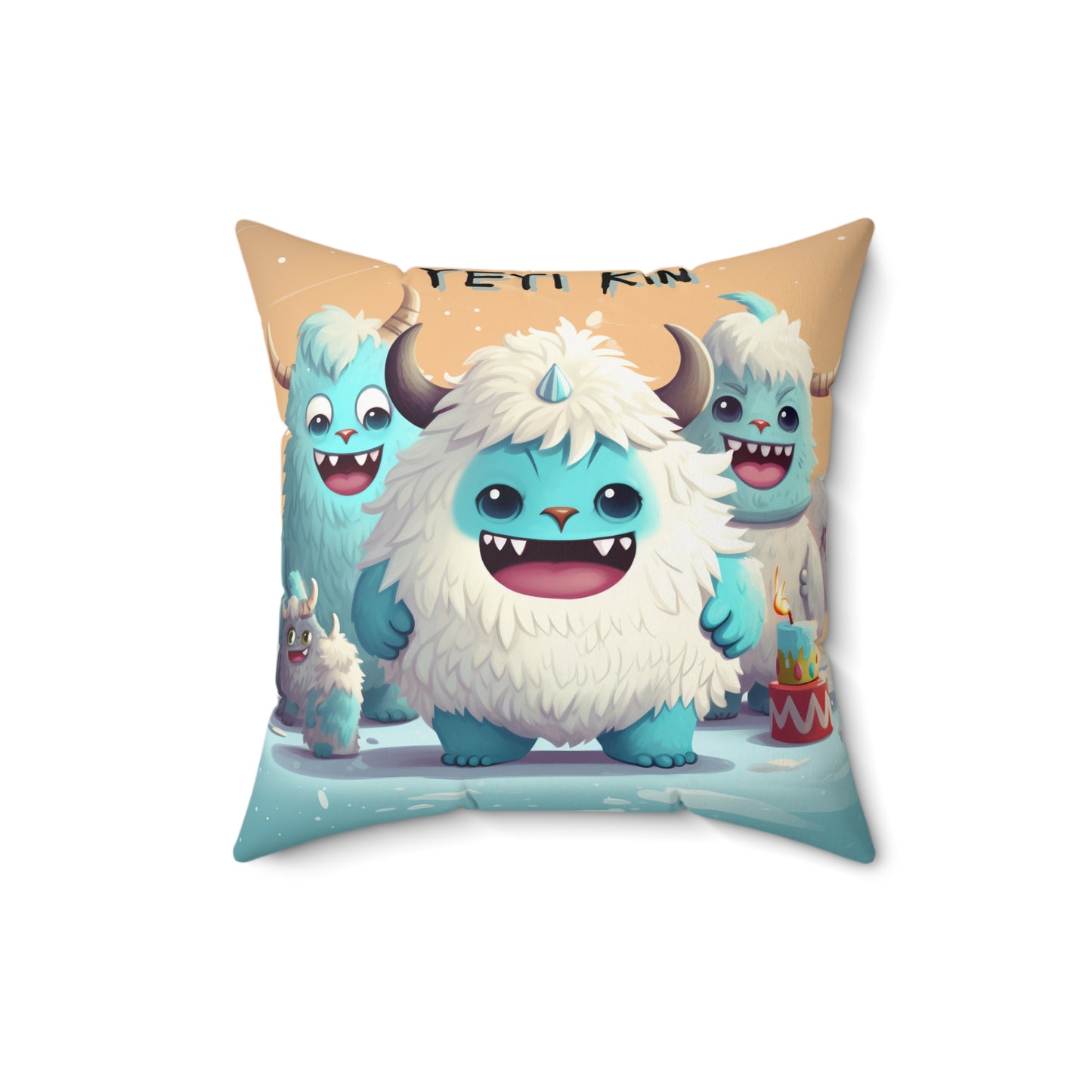 Spun Polyester Square Pillow Fleetus... Yeti Kin