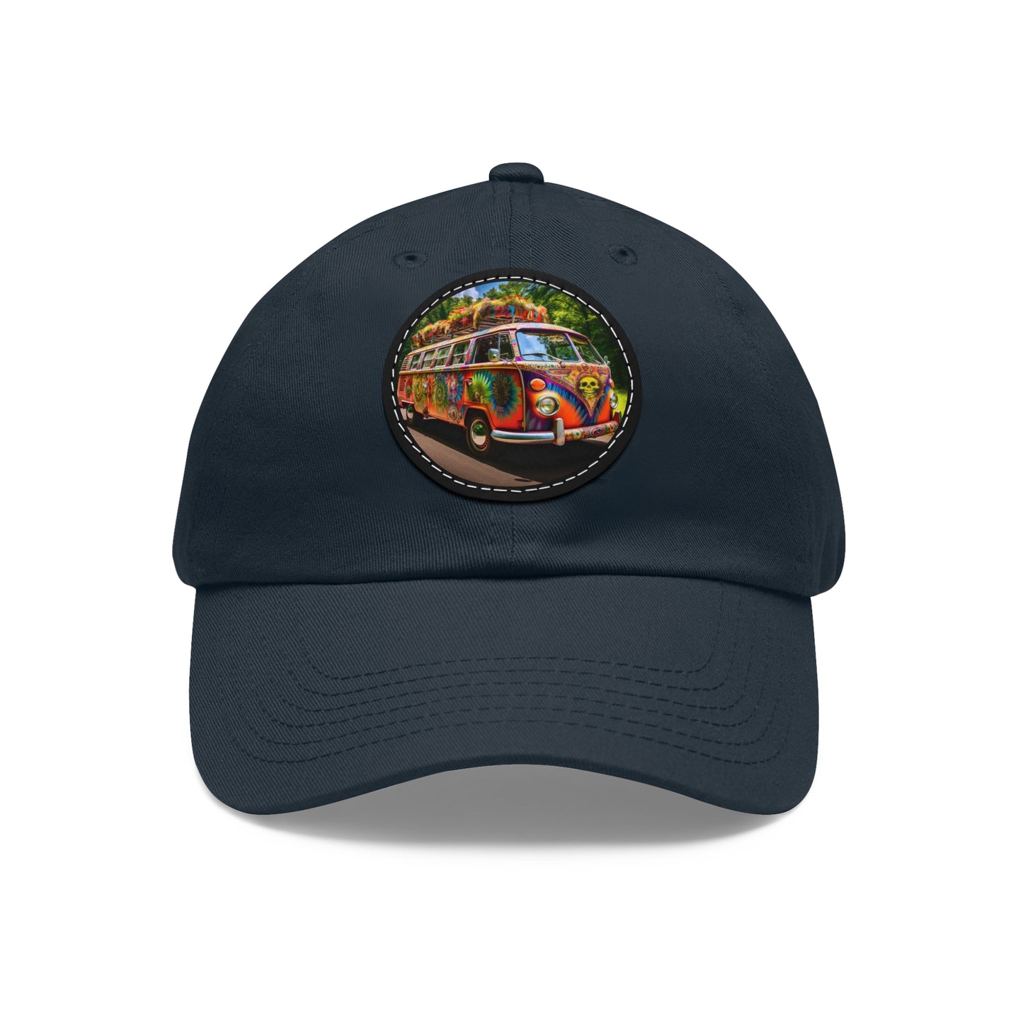 Dad Hat with Leather Patch (Round) Hippie Van