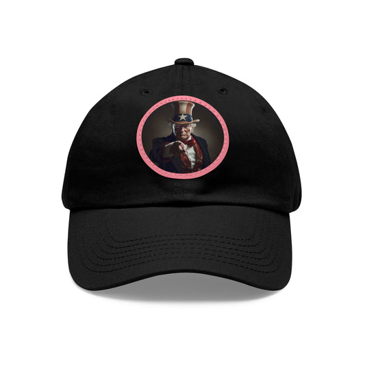 Dad Hat with Leather Patch (Round) Uncle Don Wants You!