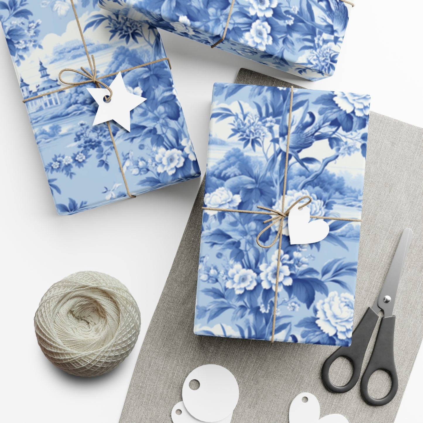 Gift Wrap Papers English Blue Chinoiserie #4