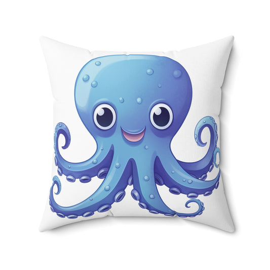 Spun Polyester Square Pillow Octopi