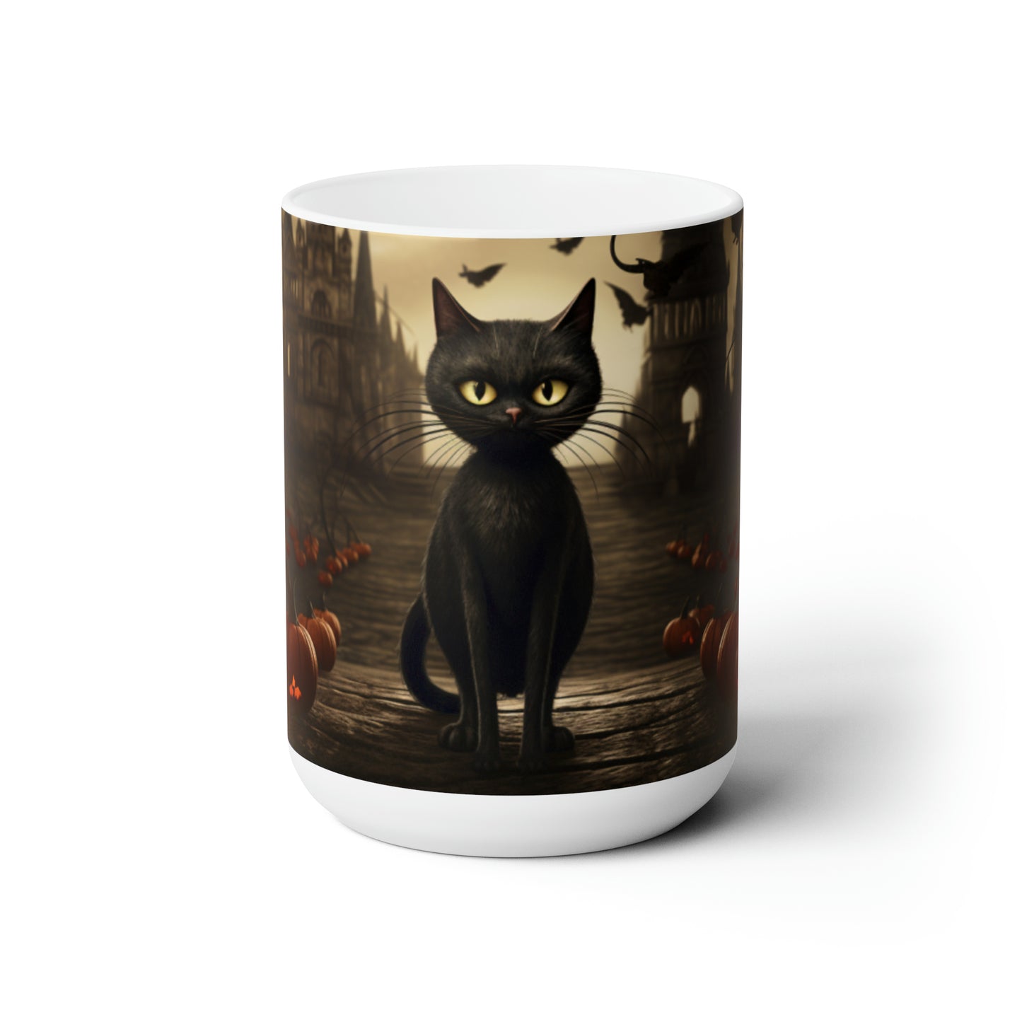 Ceramic Mug 15oz Halloween Black Cat 1