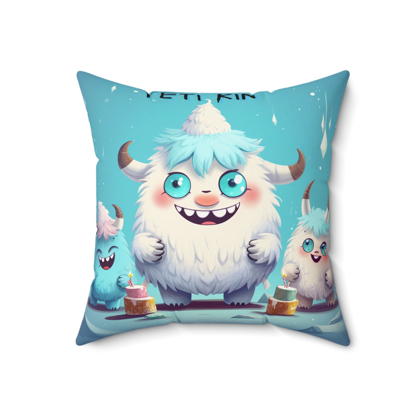 Spun Polyester Square Pillow Excelcious... Yeti Kin