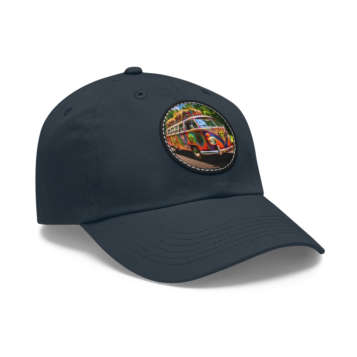 Dad Hat with Leather Patch (Round) Hippie Van