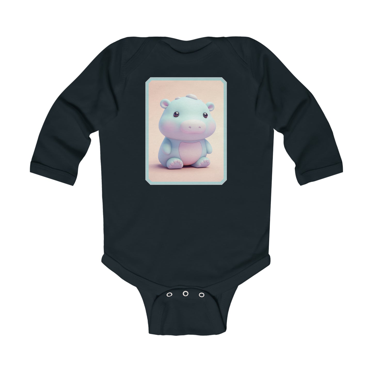 Infant Long Sleeve Bodysuit Hippo 1