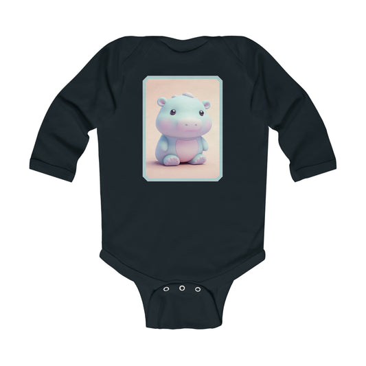 Infant Long Sleeve Bodysuit Hippo 1