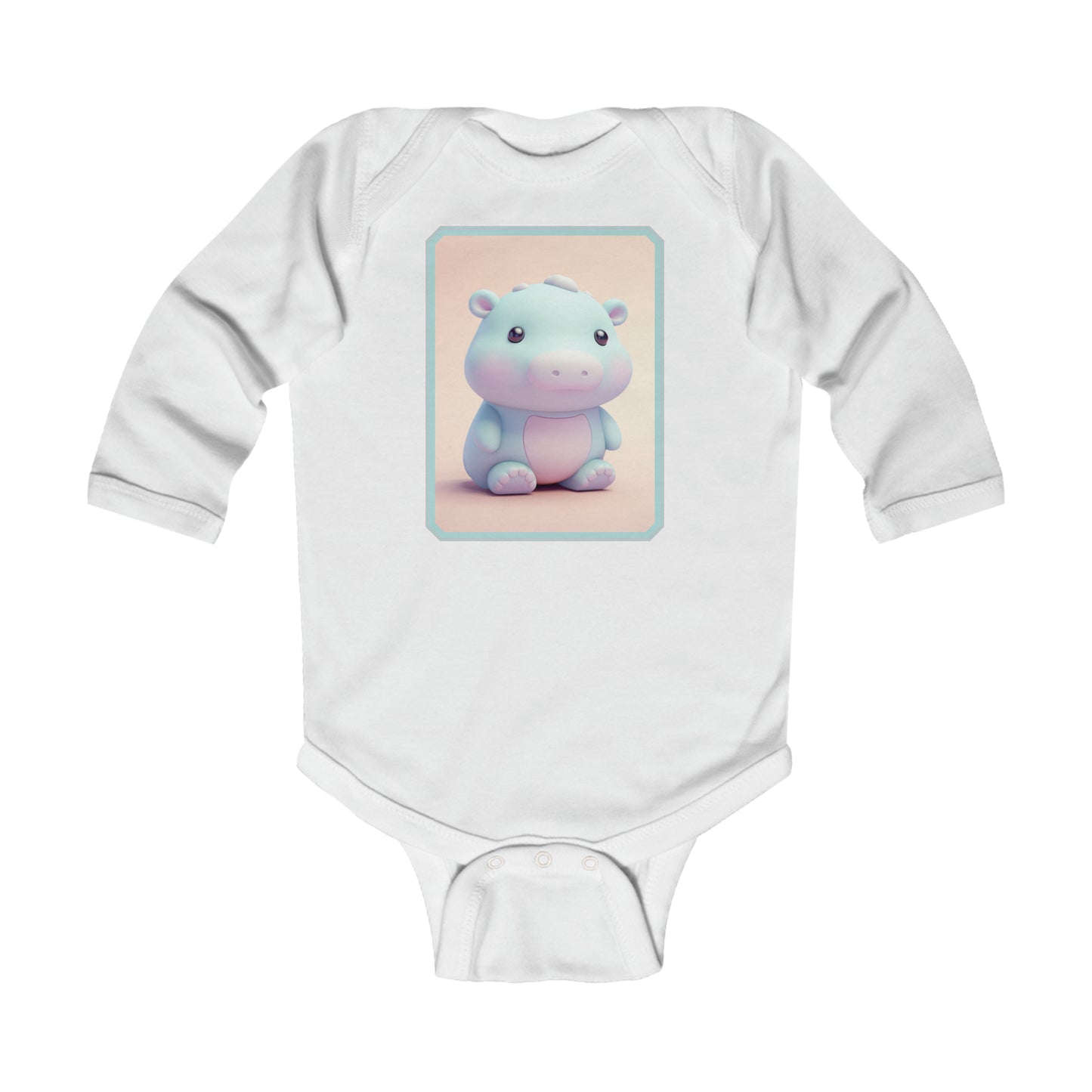 Infant Long Sleeve Bodysuit Hippo 1