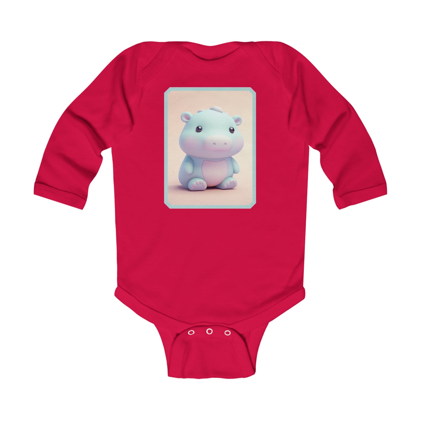 Infant Long Sleeve Bodysuit Hippo 1