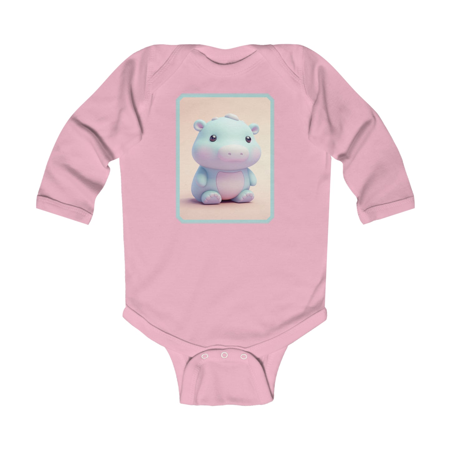 Infant Long Sleeve Bodysuit Hippo 1