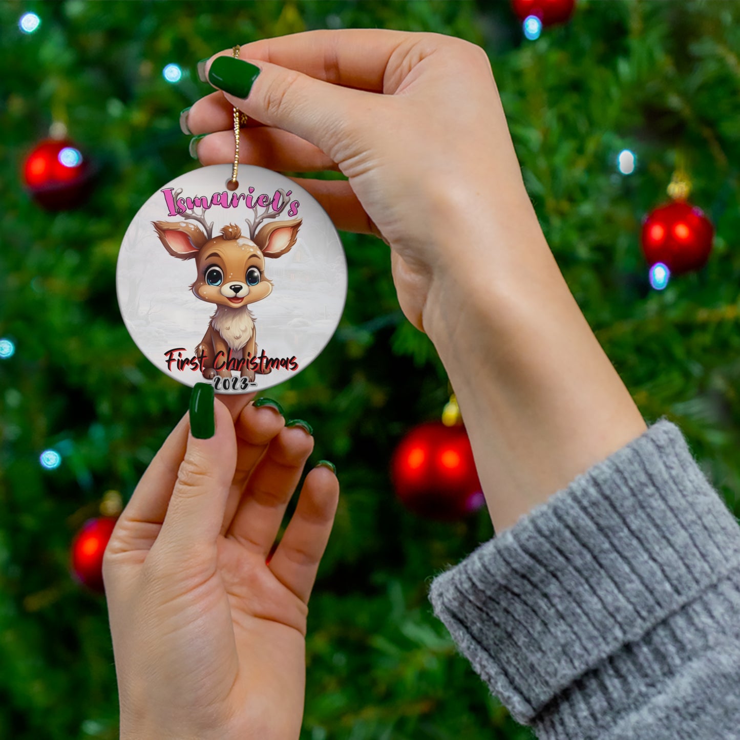 Personalized Baby's First Christmas Ceramic Ornament