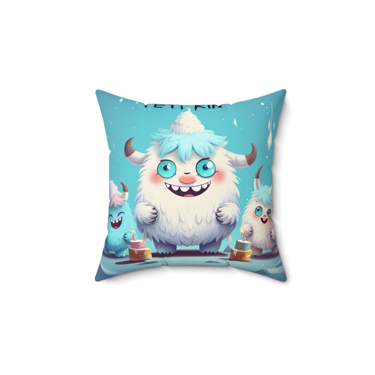 Spun Polyester Square Pillow Excelcious... Yeti Kin