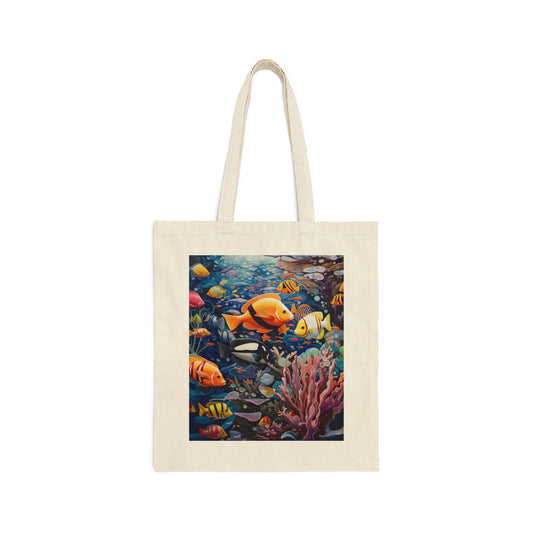 Cotton Canvas Tote Bag Coral Reefer