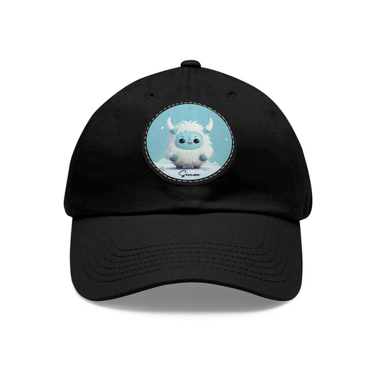 Dad Hat with Leather Patch (Round) Simon