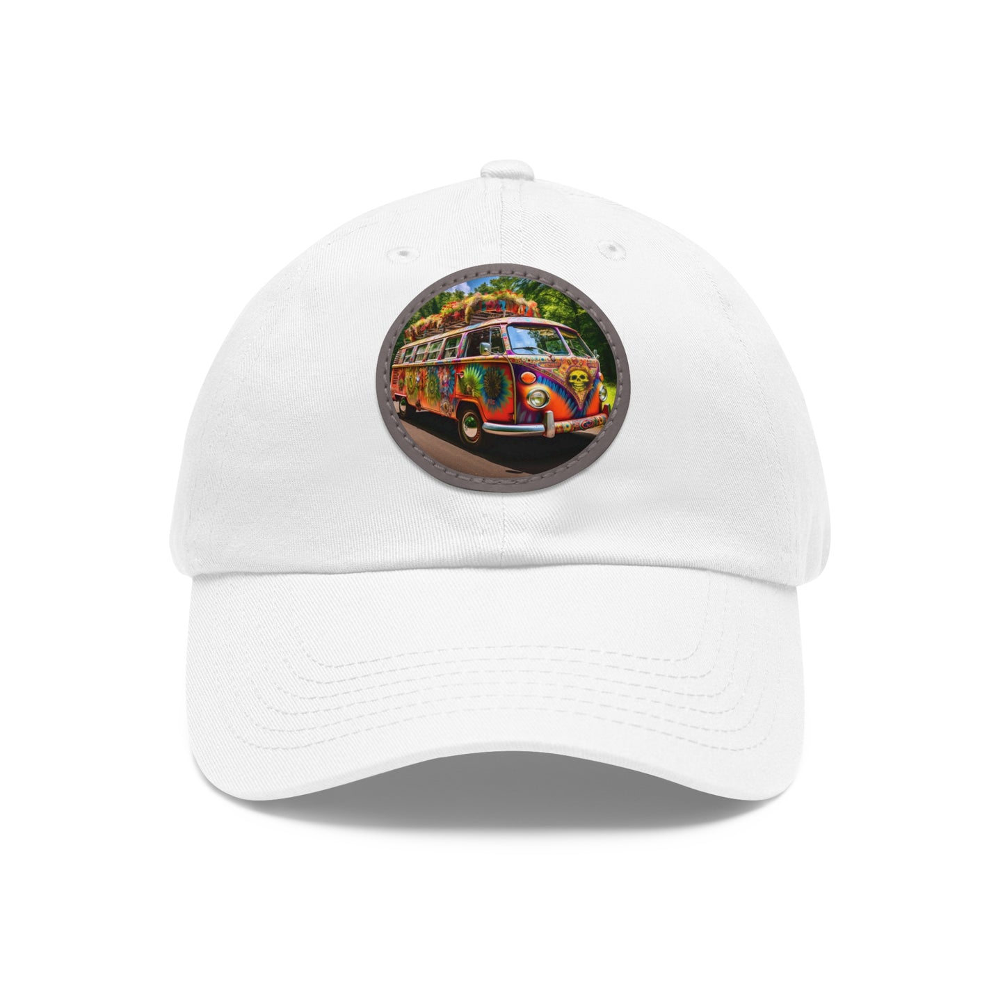 Dad Hat with Leather Patch (Round) Hippie Van