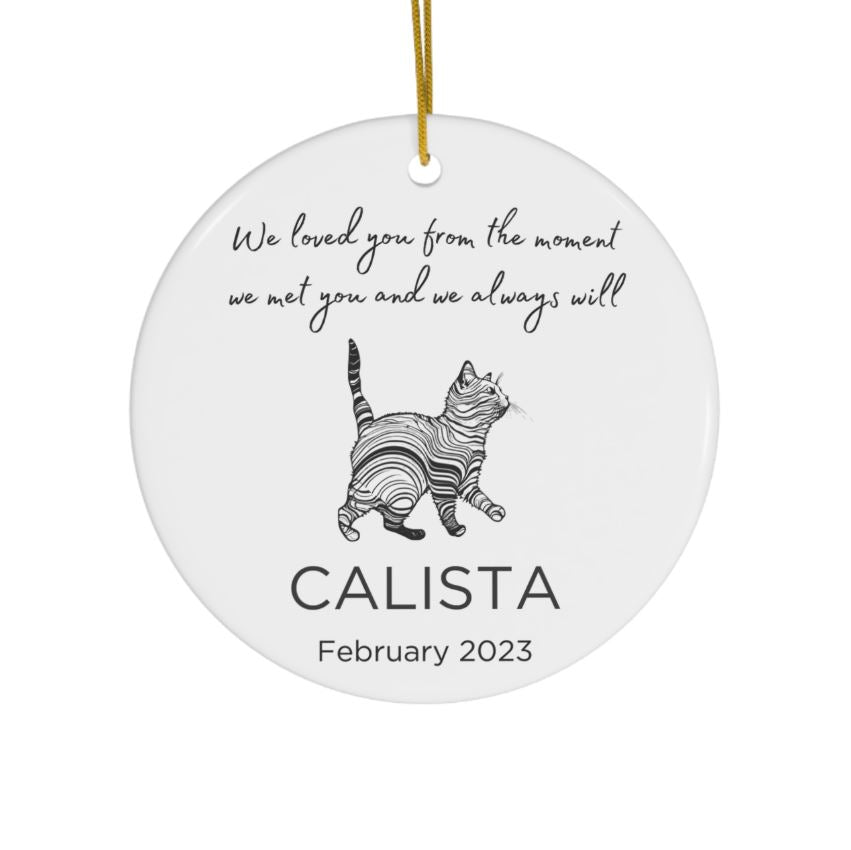 Personalized Pet Cat Memorial Ceramic Ornament