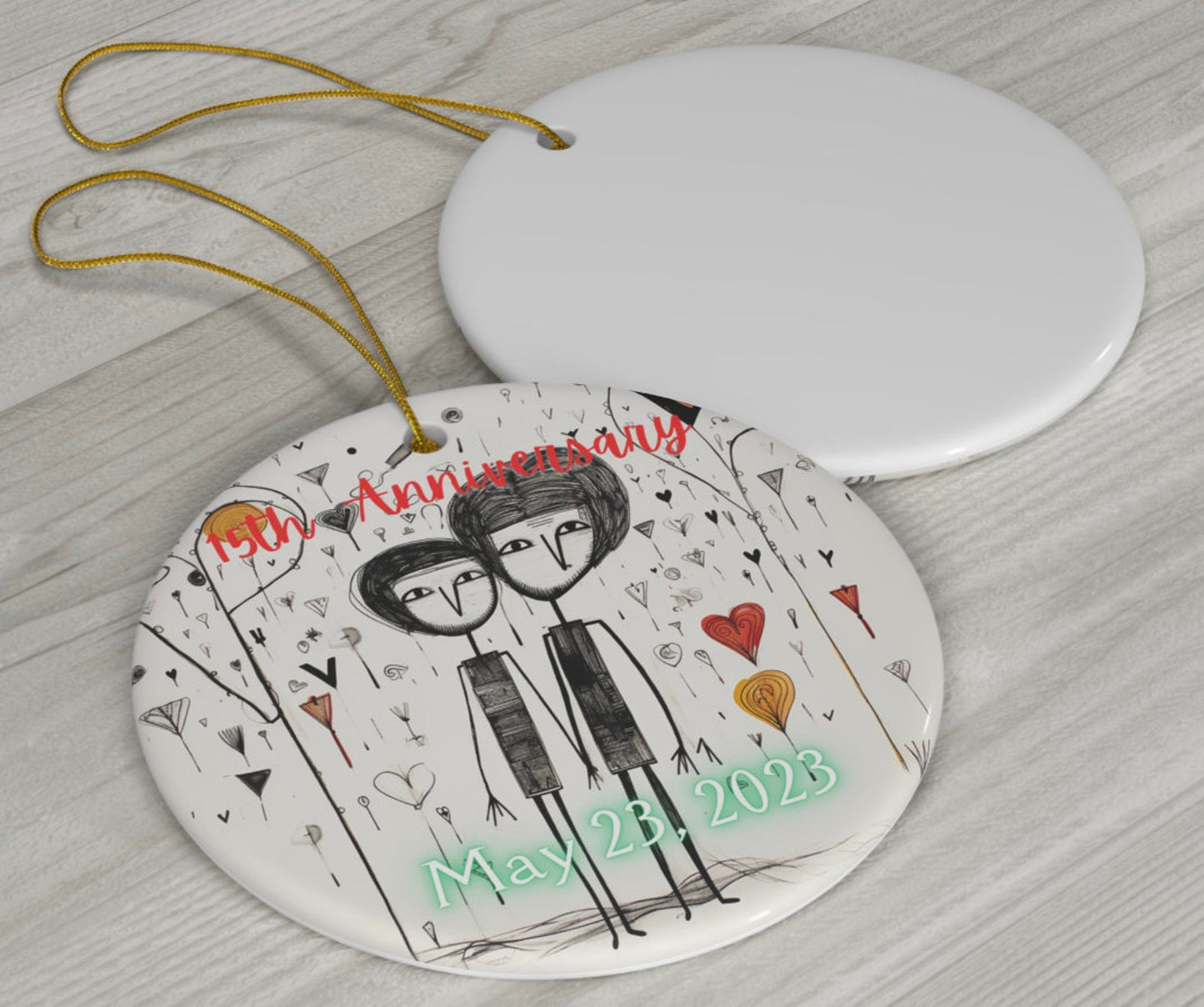 Personalized Anniversary Ceramic Ornament