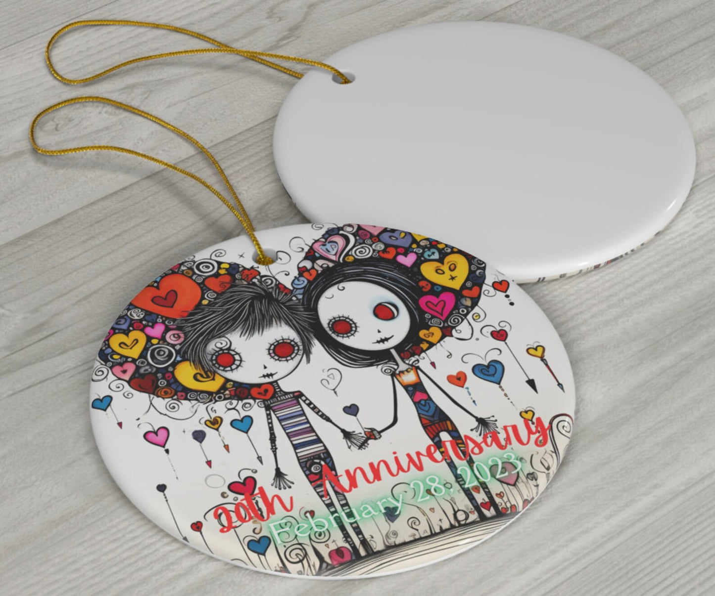 Personalized Anniversary Ceramic Ornament